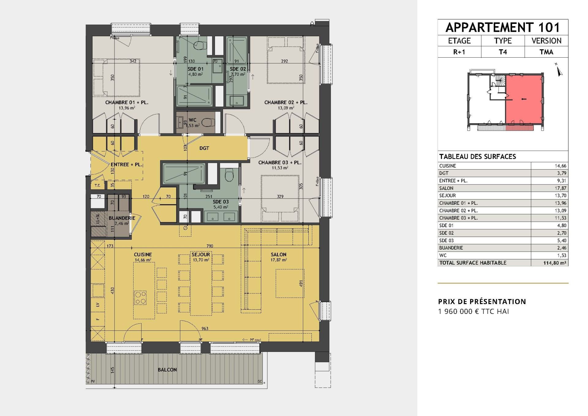 luxury apartment 4 Rooms for sale on MEGEVE (74120)