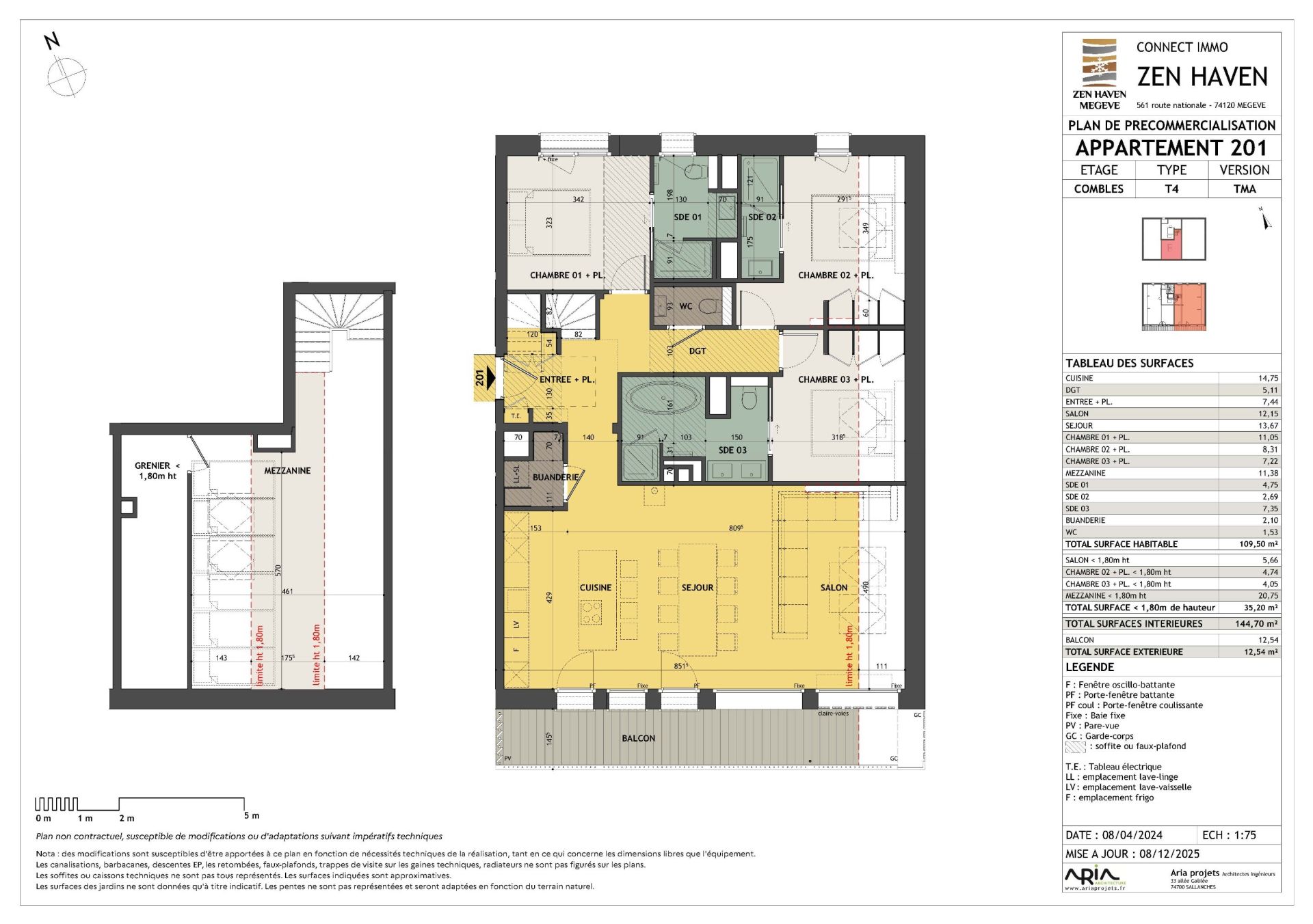 luxury apartment 5 Rooms for sale on MEGEVE (74120)