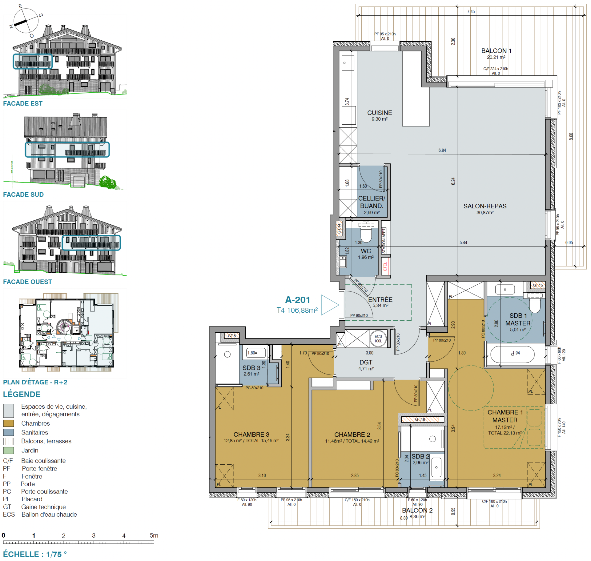 luxury apartment 4 Rooms for sale on MEGEVE (74120)