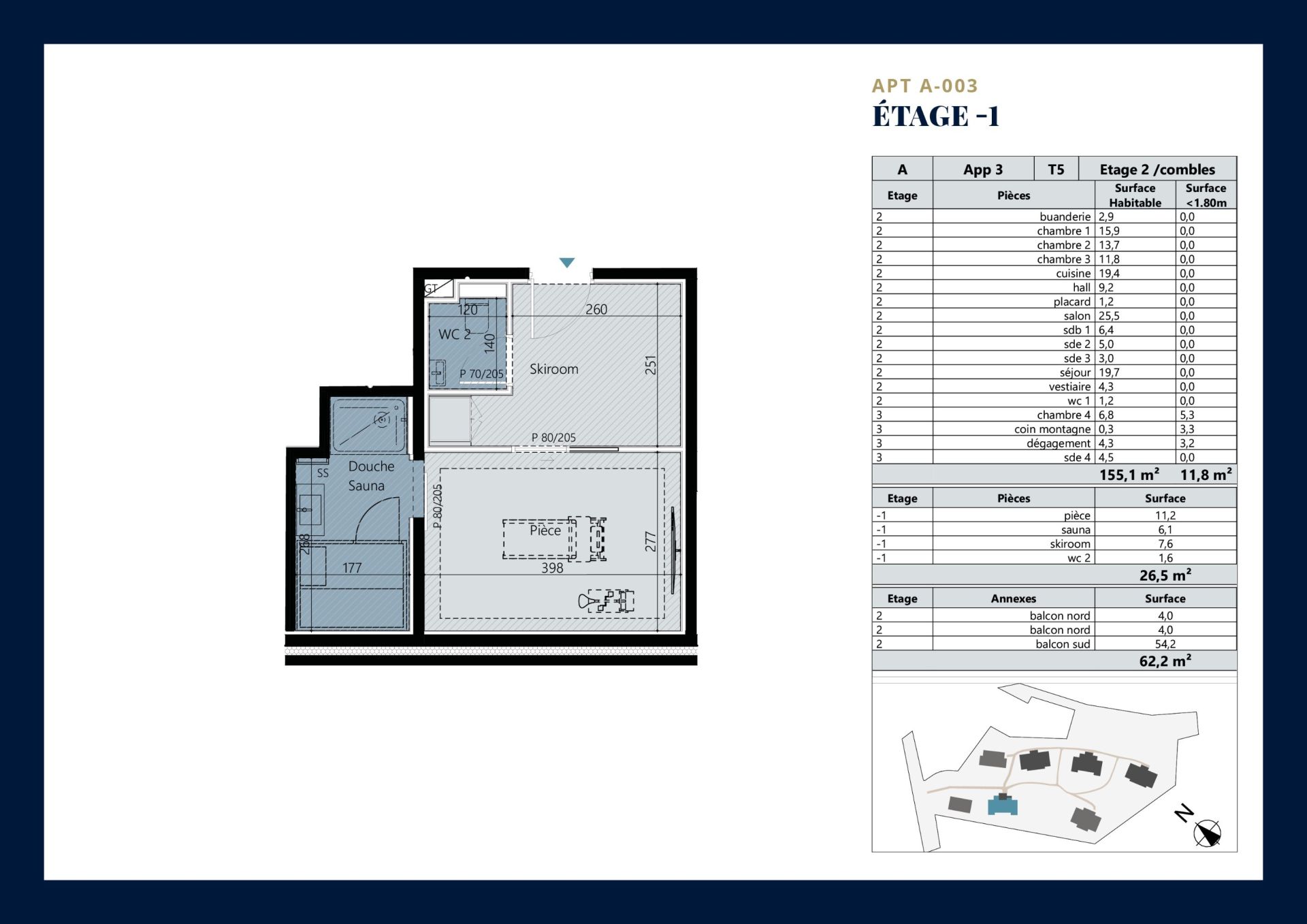 luxury duplex 6 Rooms for sale on MEGEVE (74120)