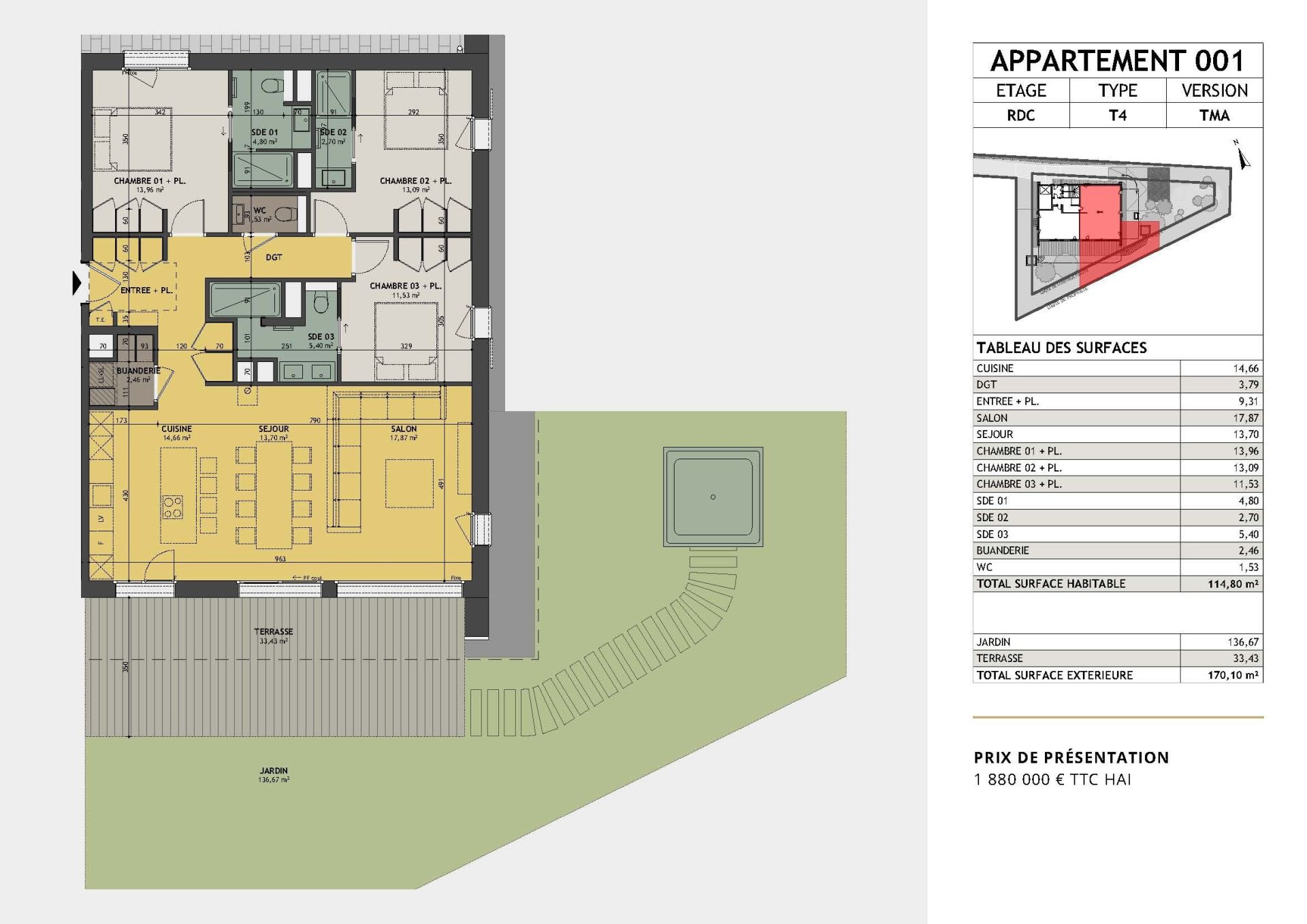 luxury apartment 4 Rooms for sale on MEGEVE (74120)